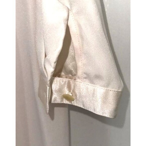 Nilani Womens Size 12 Cream Long Sleeve Polyester Dress With Pleated Hem - Picture 5 of 8